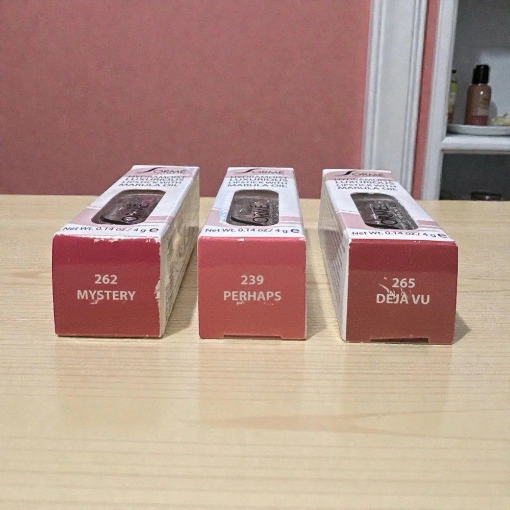 Sormé Hydramoist Lipstick Bundle (3) Marula Oil Shades- Mystery, Perhaps, Déjà V